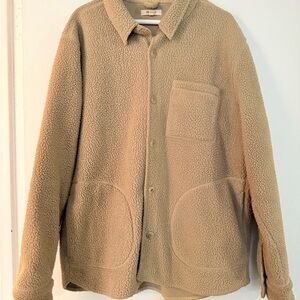 Madewell Men's Beige Sherpa Shirt Jacket